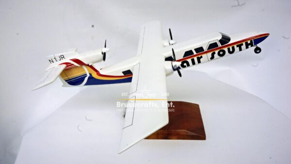 Model of Britten-Norman Trislander Air South with detailed craftsmanship.